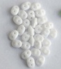 Superduo White Opaque Chalk Miniduo 03000 Czech Beads x 10g